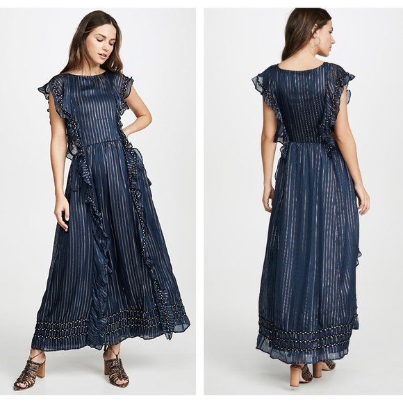 Misa Los Angeles Dresses & Skirts - MISA LOS ANGELES Jayd Ruffle Dress Navy Blue {N34}